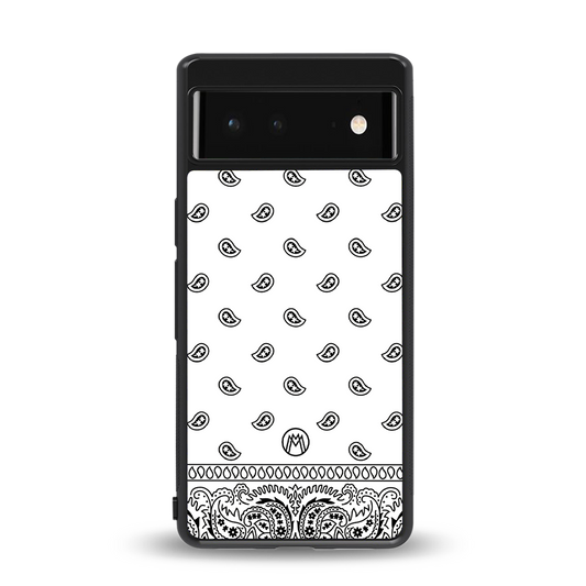paisley white back phone cover | glass case for Google Pixel 6A