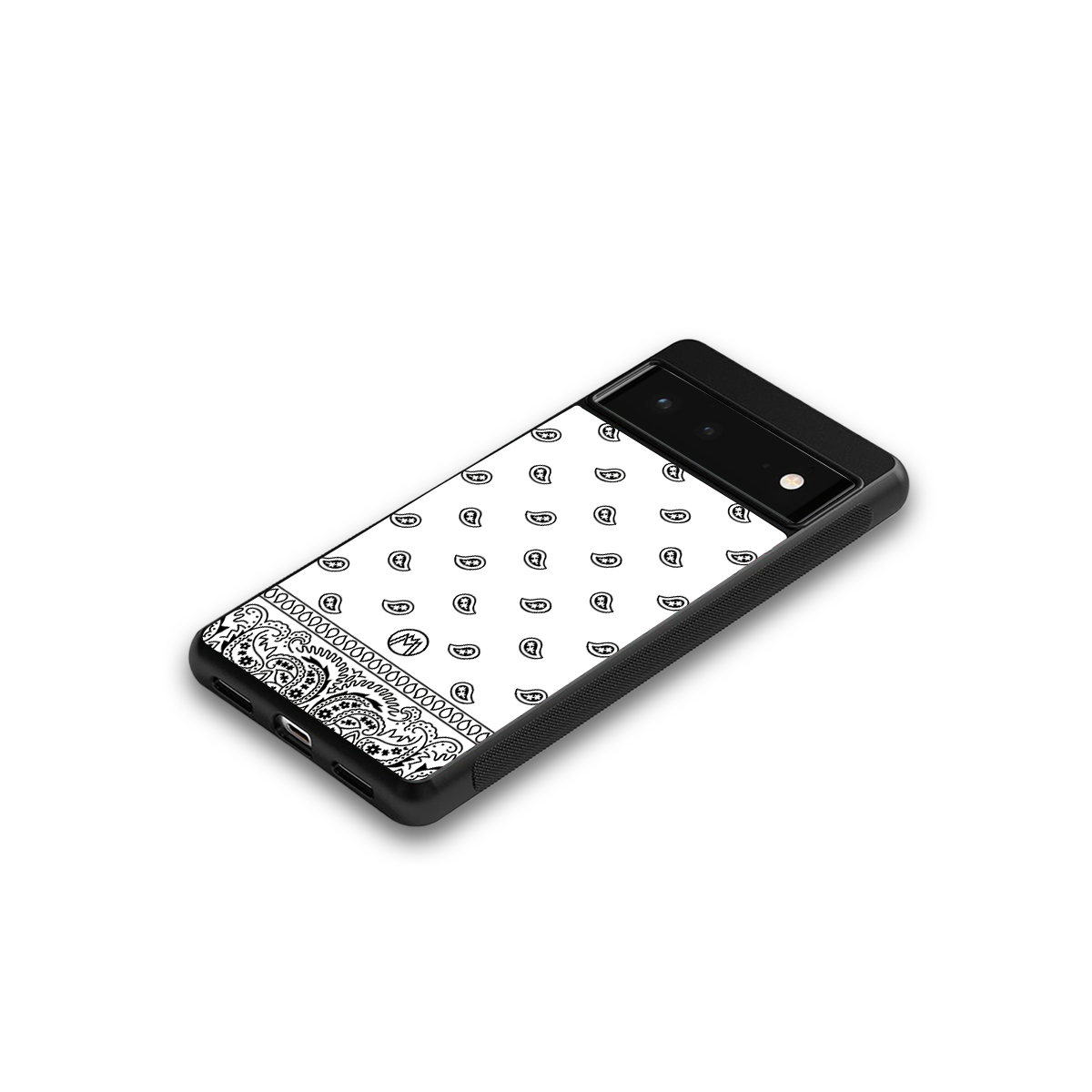 paisley white back phone cover | glass case for google pixel 6