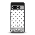 paisley white back phone cover | glass case for google pixel 7 pro