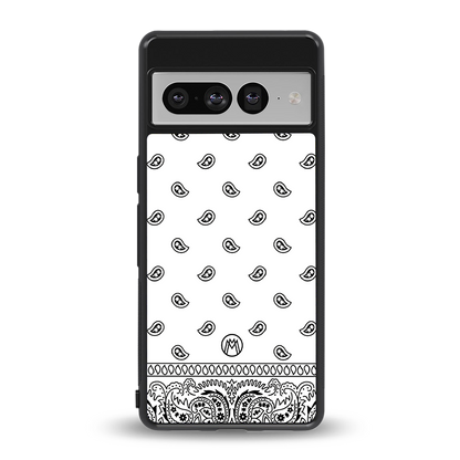 paisley white back phone cover | glass case for google pixel 7 pro