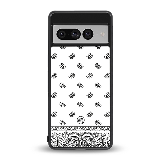 paisley white back phone cover | glass case for google pixel 7 pro