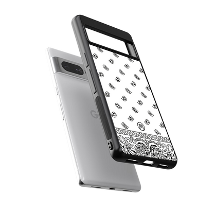 paisley white back phone cover | glass case for google pixel 7 pro