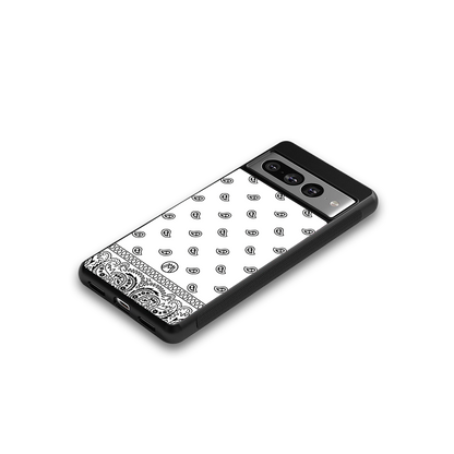 paisley white back phone cover | glass case for google pixel 7 pro