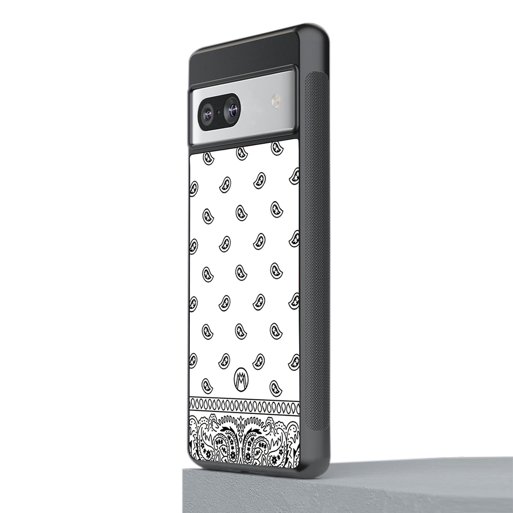 paisley white back phone cover | glass case for Google Pixel 7