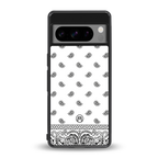 paisley white back phone cover | glass case for google pixel 8 pro