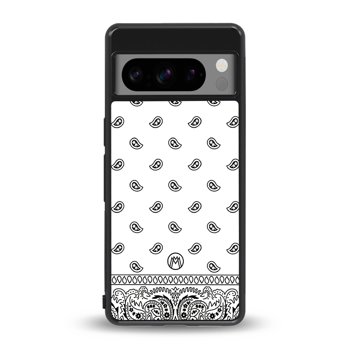 paisley white back phone cover | glass case for google pixel 8 pro