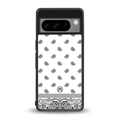 paisley white back phone cover | glass case for google pixel 8 pro