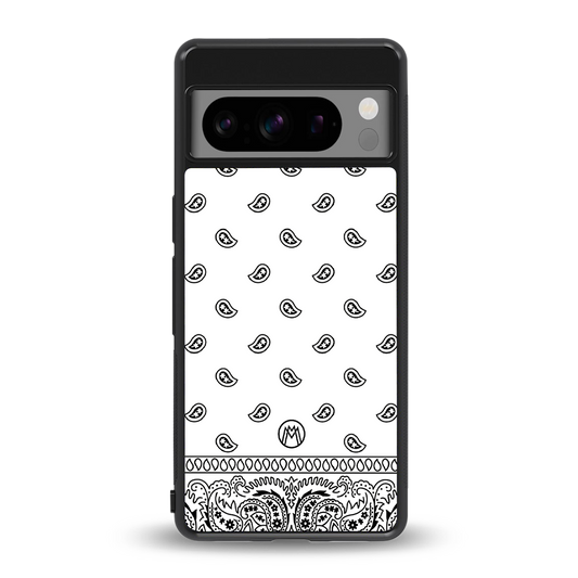paisley white back phone cover | glass case for google pixel 8 pro