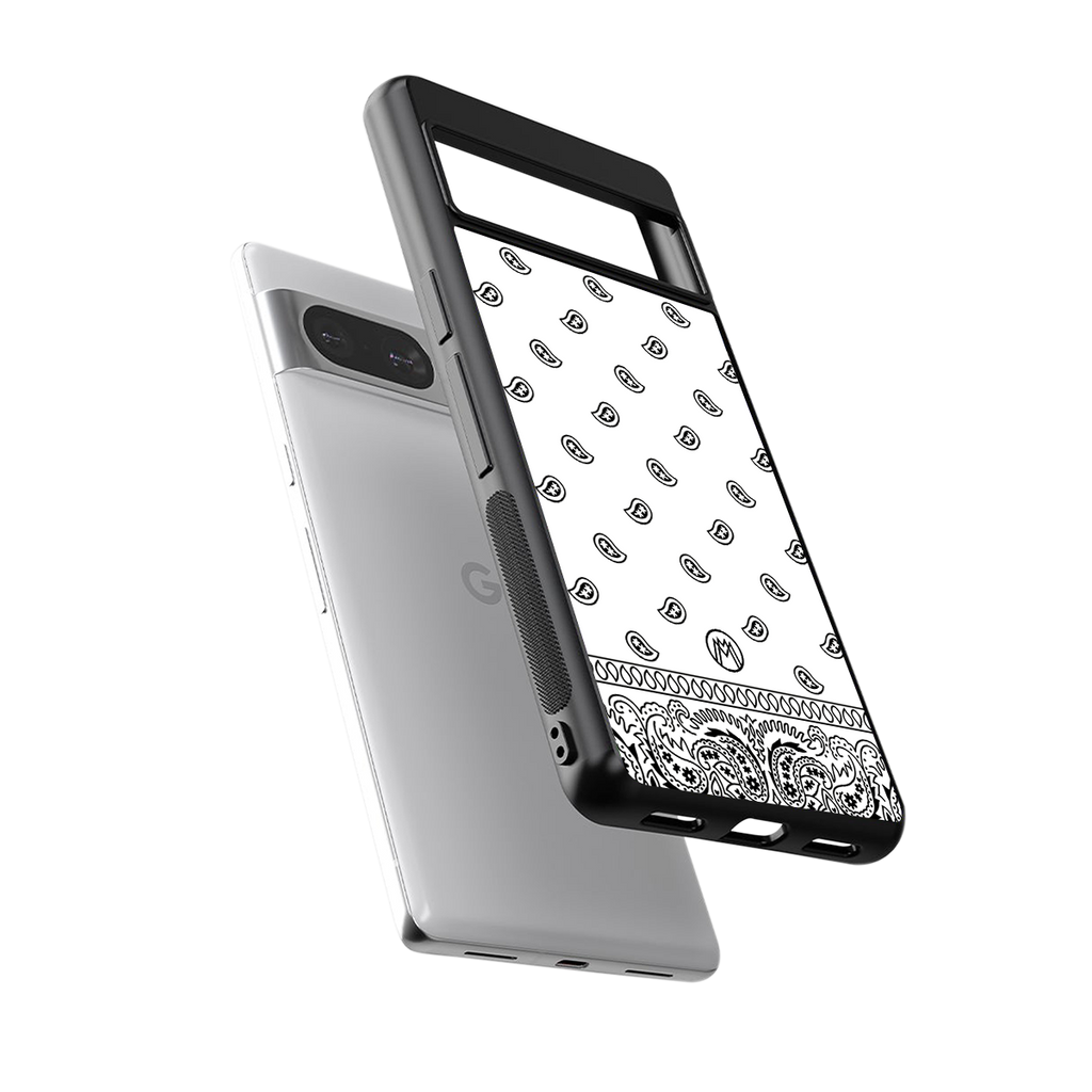 paisley white back phone cover | glass case for Google Pixel 8