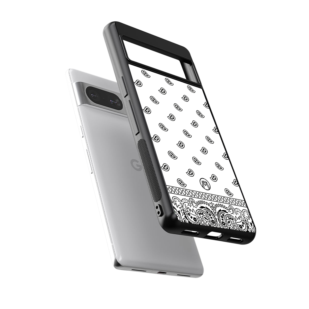 paisley white back phone cover | glass case for Google Pixel 8