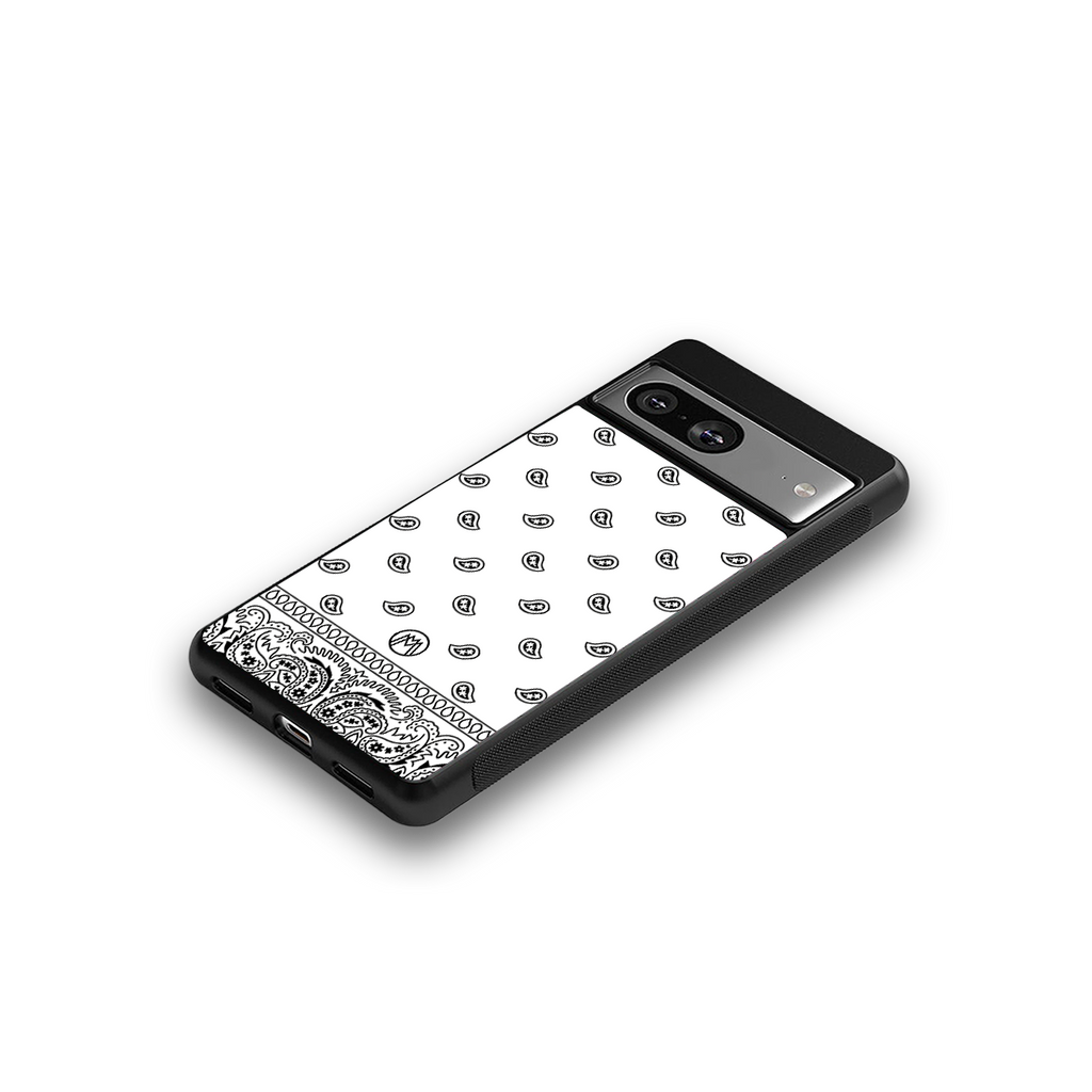 paisley white back phone cover | glass case for Google Pixel 8