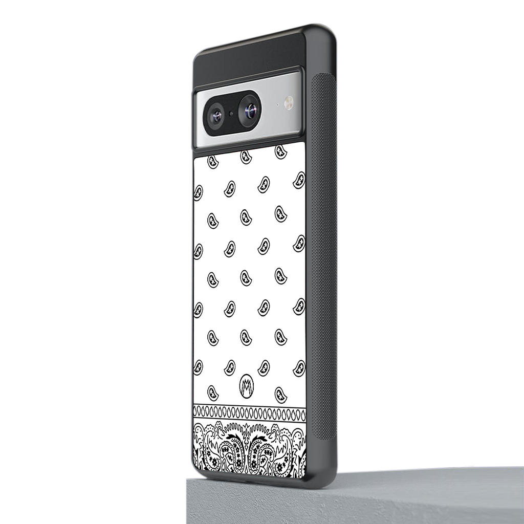 paisley white back phone cover | glass case for Google Pixel 8