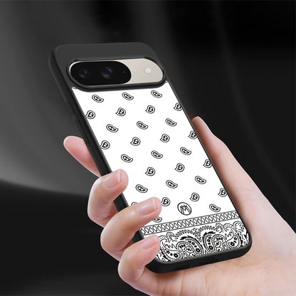 paisley white back phone cover | glass case for google pixel 9