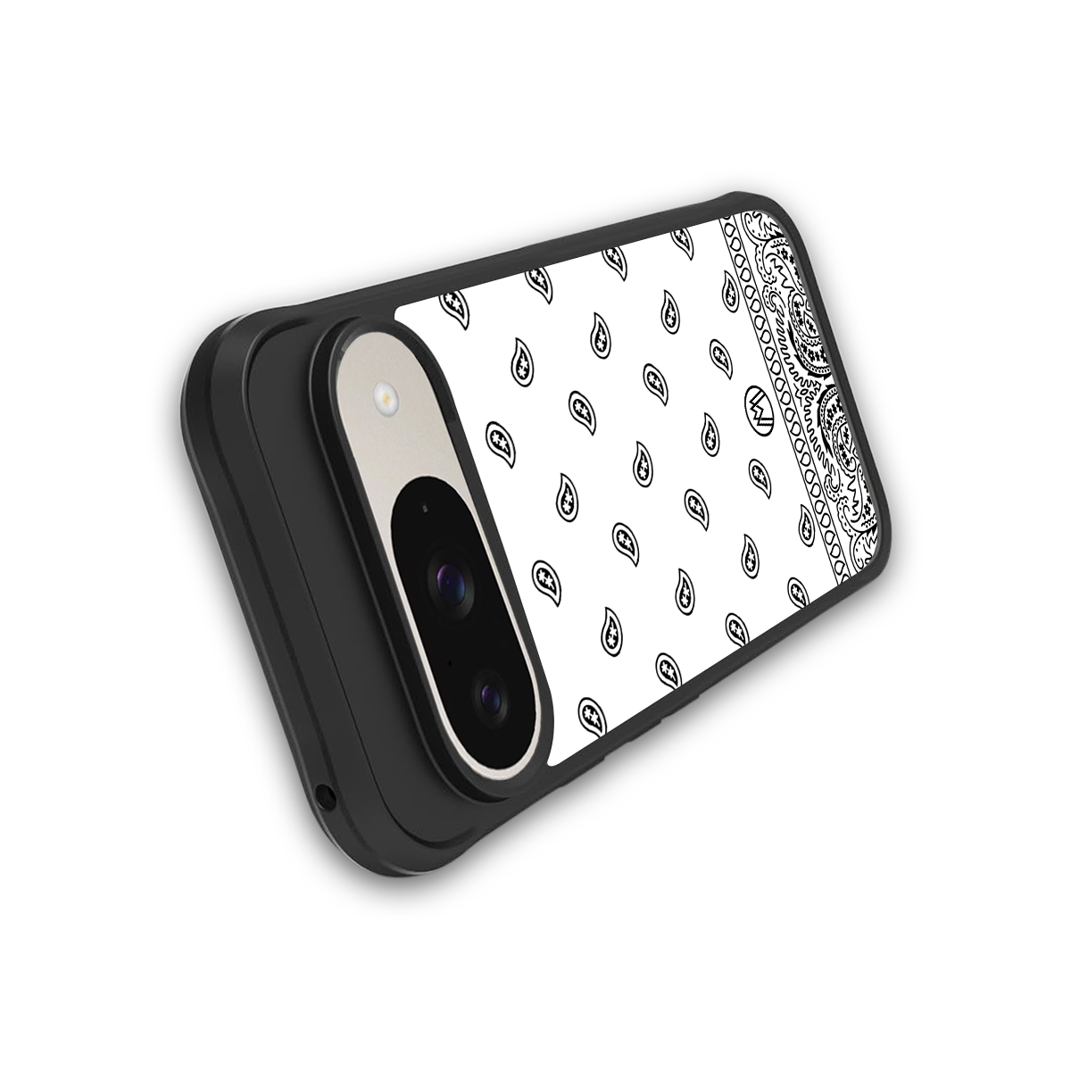 paisley white back phone cover | glass case for google pixel 9