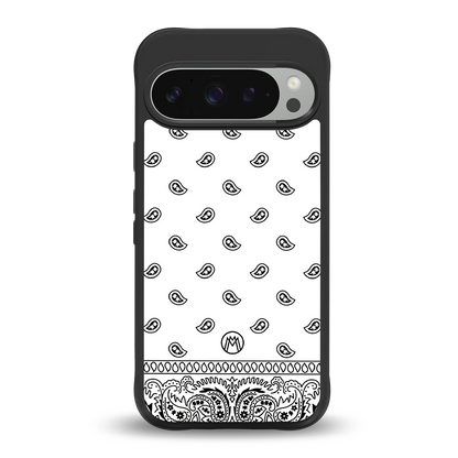 paisley white back phone cover | glass case for google pixel 9 pro xl