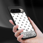 paisley white back phone cover | glass case for google pixel 9 pro
