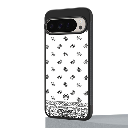 paisley white back phone cover | glass case for google pixel 9 pro xl