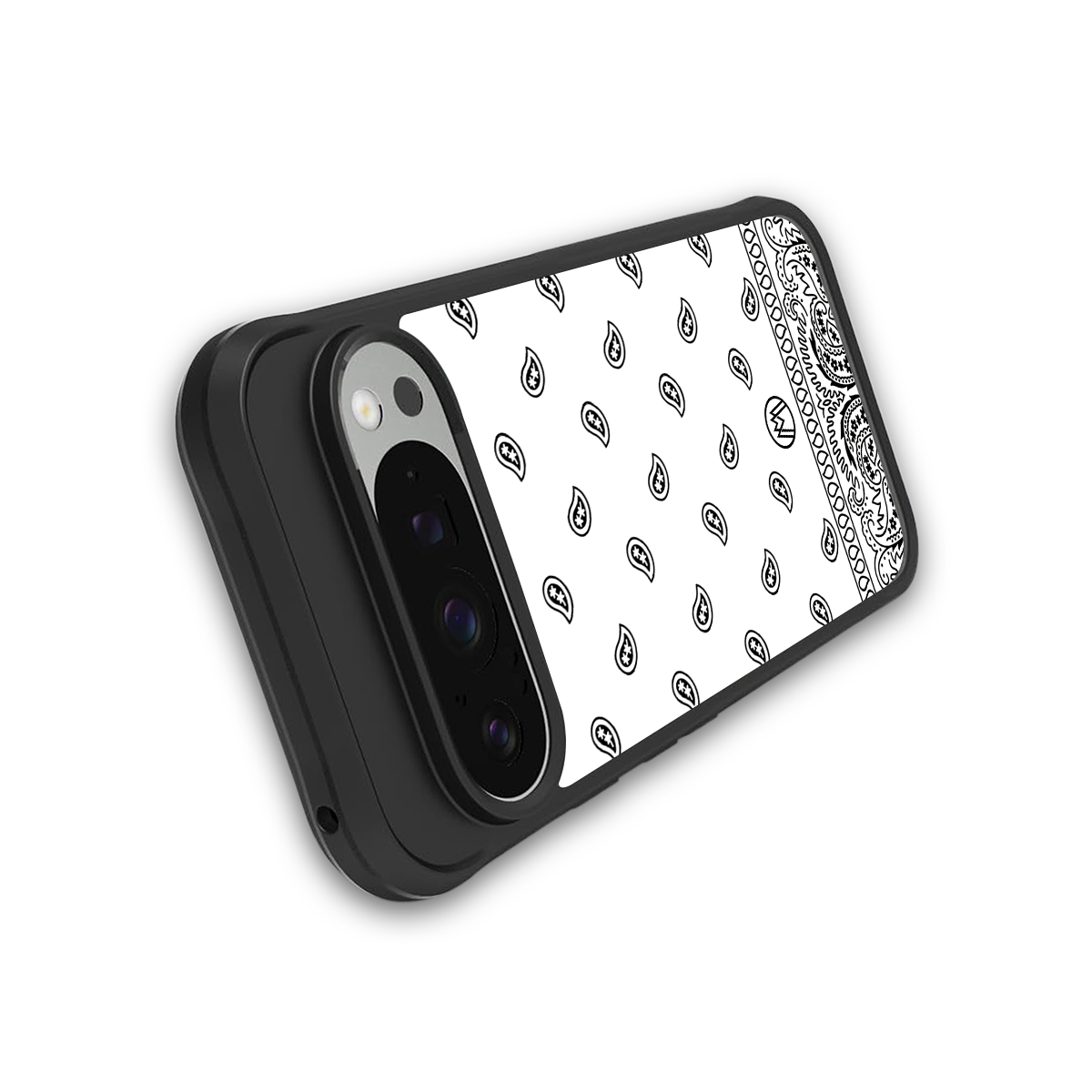 paisley white back phone cover | glass case for google pixel 9 pro