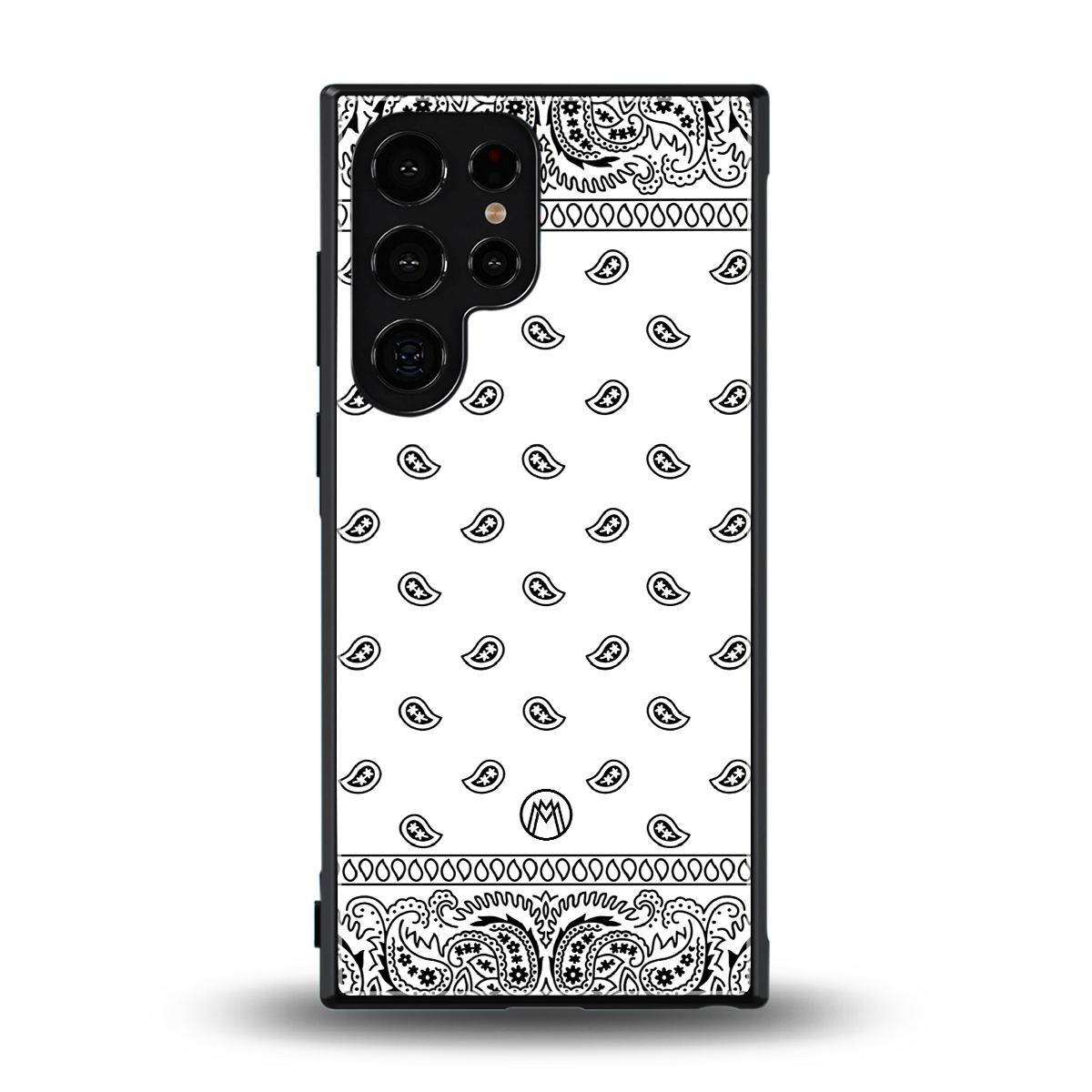 paisley white back phone cover | glass case for samsung galaxy s23 ultra