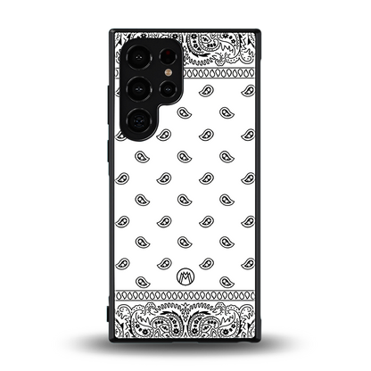 paisley white back phone cover | glass case for samsung galaxy s23 ultra
