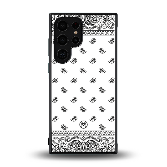 paisley white back phone cover | glass case for samsung galaxy s23 ultra