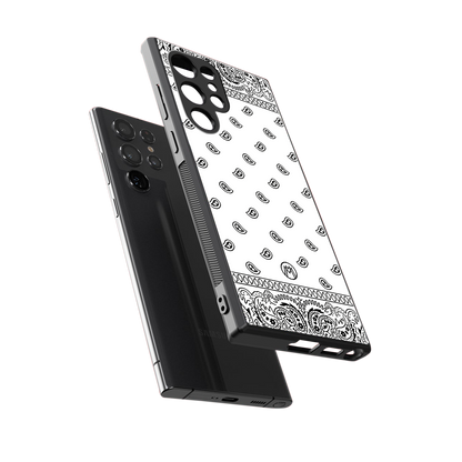 paisley white back phone cover | glass case for samsung galaxy s24 ultra