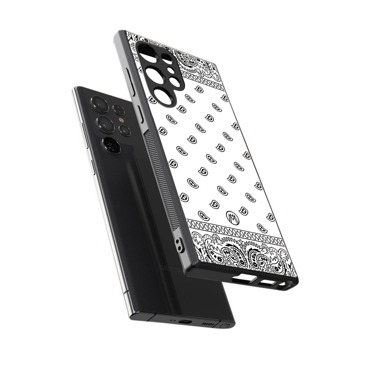 paisley white back phone cover | glass case for samsung galaxy s23 ultra