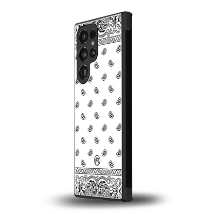 paisley white back phone cover | glass case for samsung galaxy s23 ultra