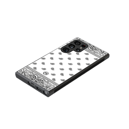 paisley white back phone cover | glass case for samsung galaxy s24 ultra