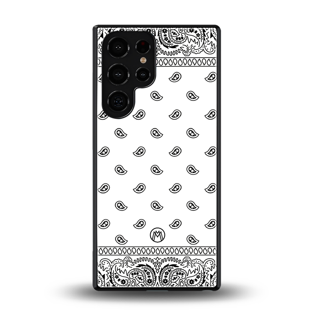 paisley white back phone cover | glass case for samsung galaxy s25 ultra
