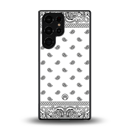 paisley white back phone cover | glass case for samsung galaxy s25 ultra