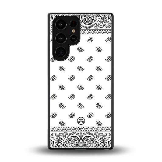 paisley white back phone cover | glass case for samsung galaxy s25 ultra