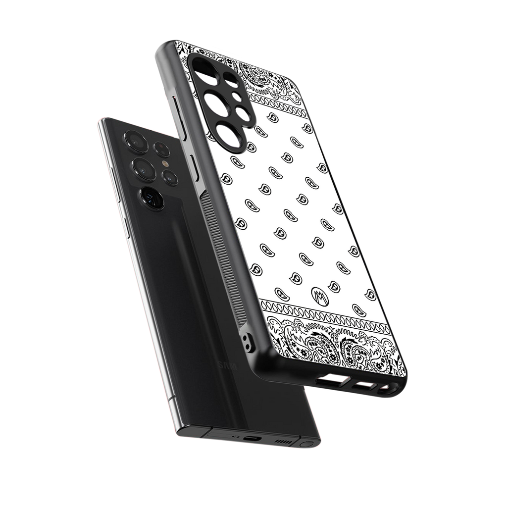 paisley white back phone cover | glass case for samsung galaxy s25 ultra