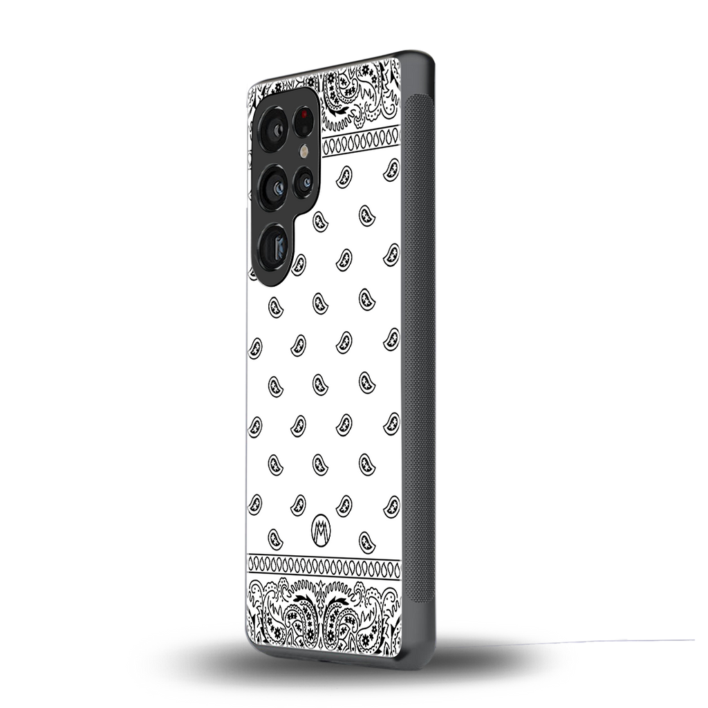 paisley white back phone cover | glass case for samsung galaxy s25 ultra