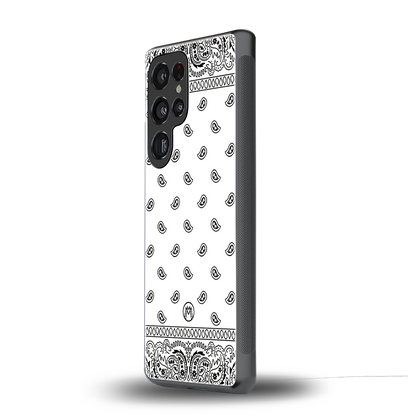 paisley white back phone cover | glass case for samsung galaxy s25 ultra