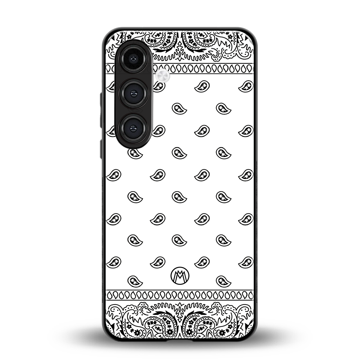 paisley white back phone cover | glass case for samsung galaxy s24 plus