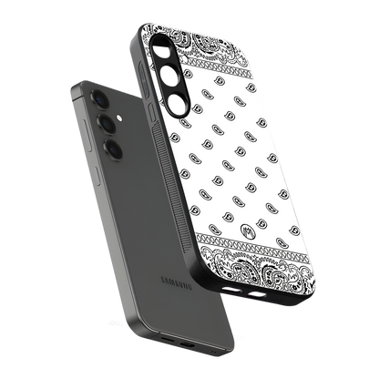 paisley white back phone cover | glass case for samsung galaxy s24 plus