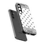 paisley white back phone cover | glass case for samsung galaxy s25 plus