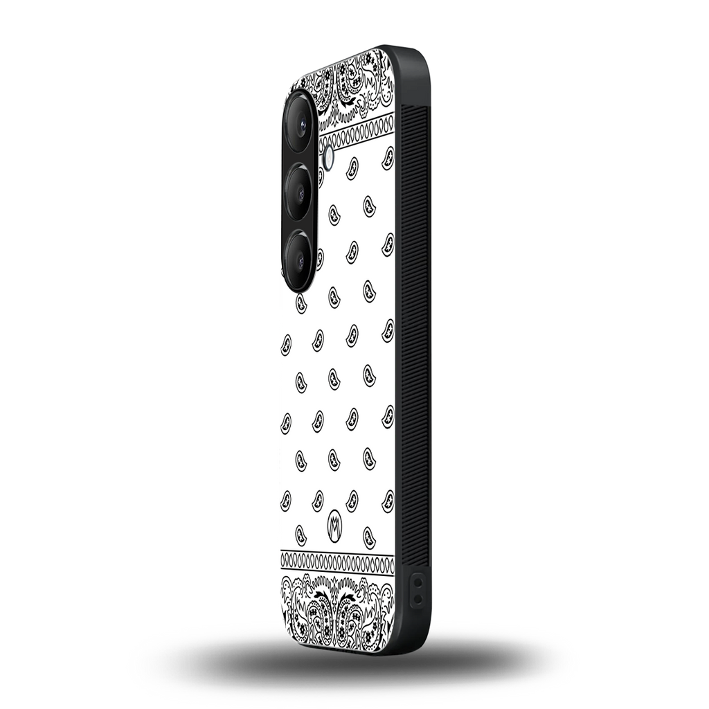 paisley white back phone cover | glass case for samsung galaxy s24