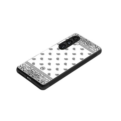 paisley white back phone cover | glass case for samsung galaxy s24 plus