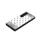 paisley white back phone cover | glass case for samsung galaxy s24 fe