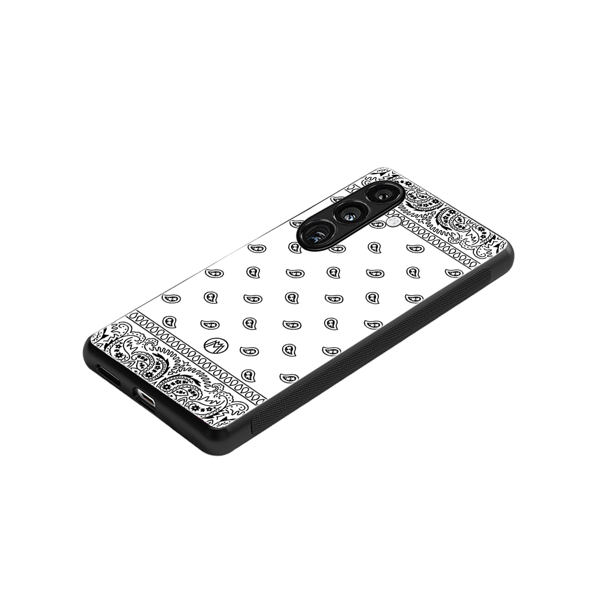 paisley white back phone cover | glass case for samsung galaxy s24 fe