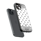 paisley white back phone cover | glass case for iphone 15