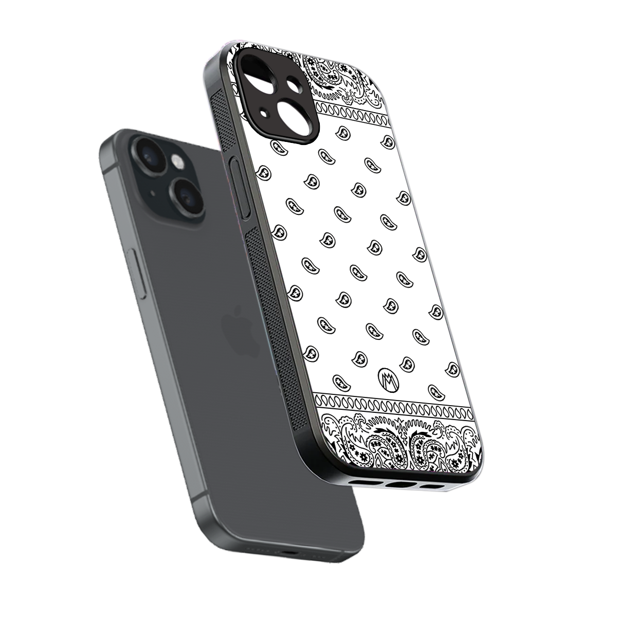 paisley white back phone cover | glass case for iphone 15
