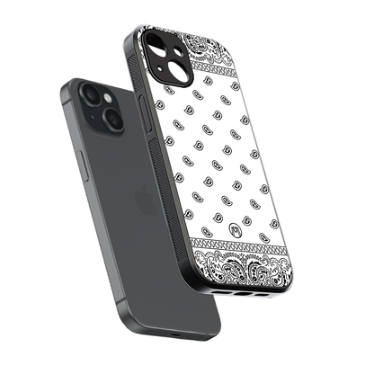 paisley white back phone cover | glass case for iphone 15
