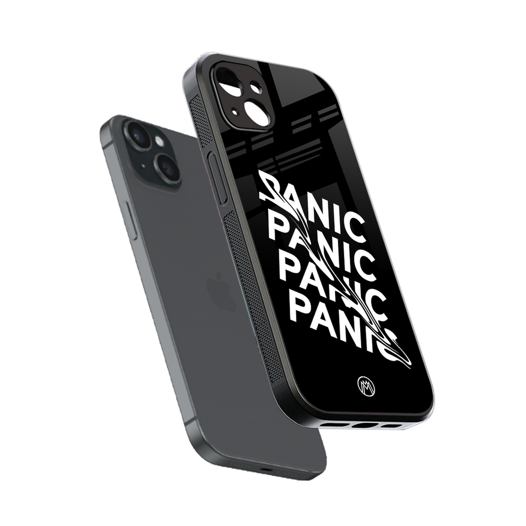 panic back phone cover | glass case for iphone 15 plus