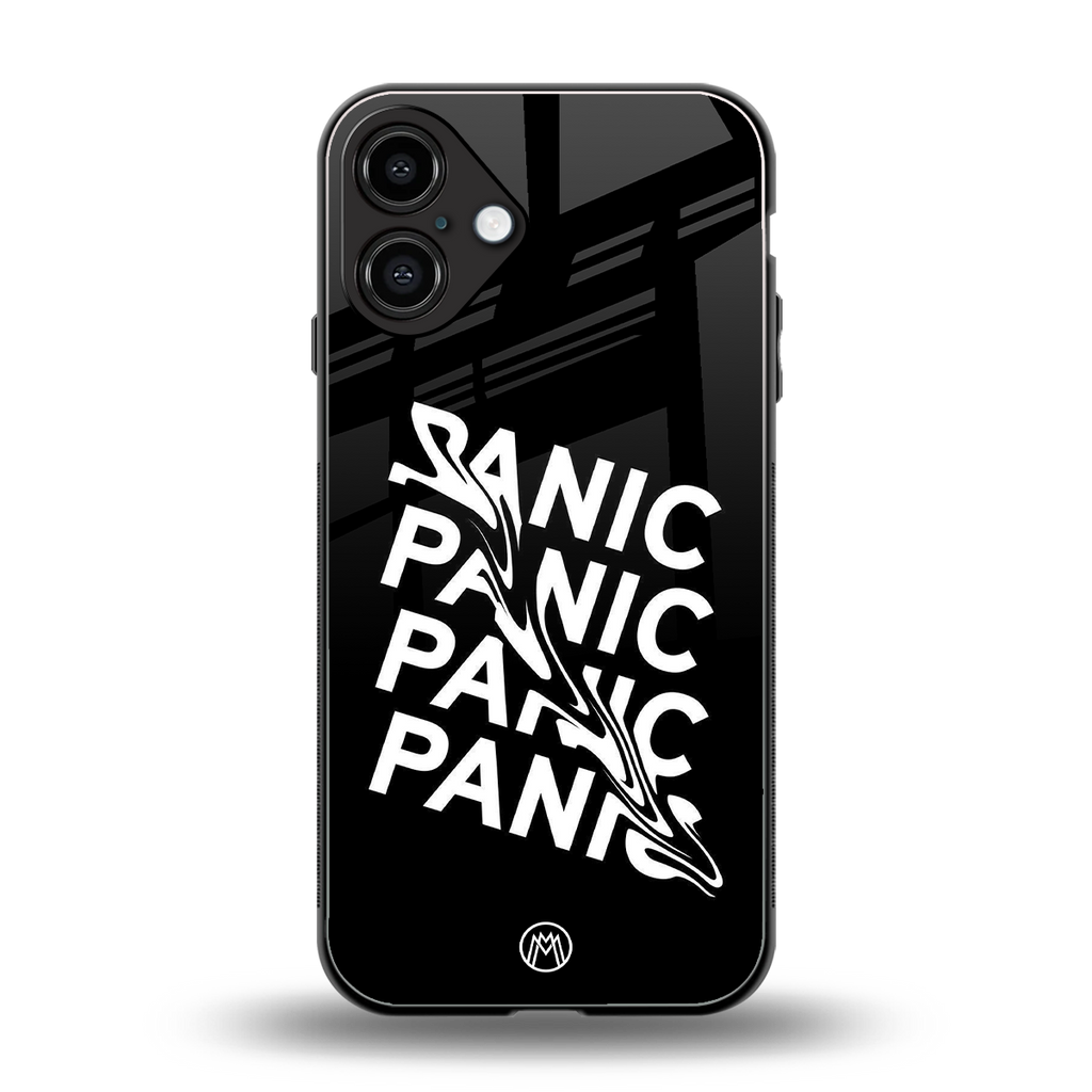panic back phone cover | glass case for iphone 16 plus