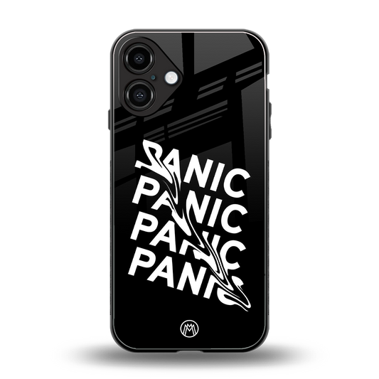 panic back phone cover | glass case for iphone 16 plus