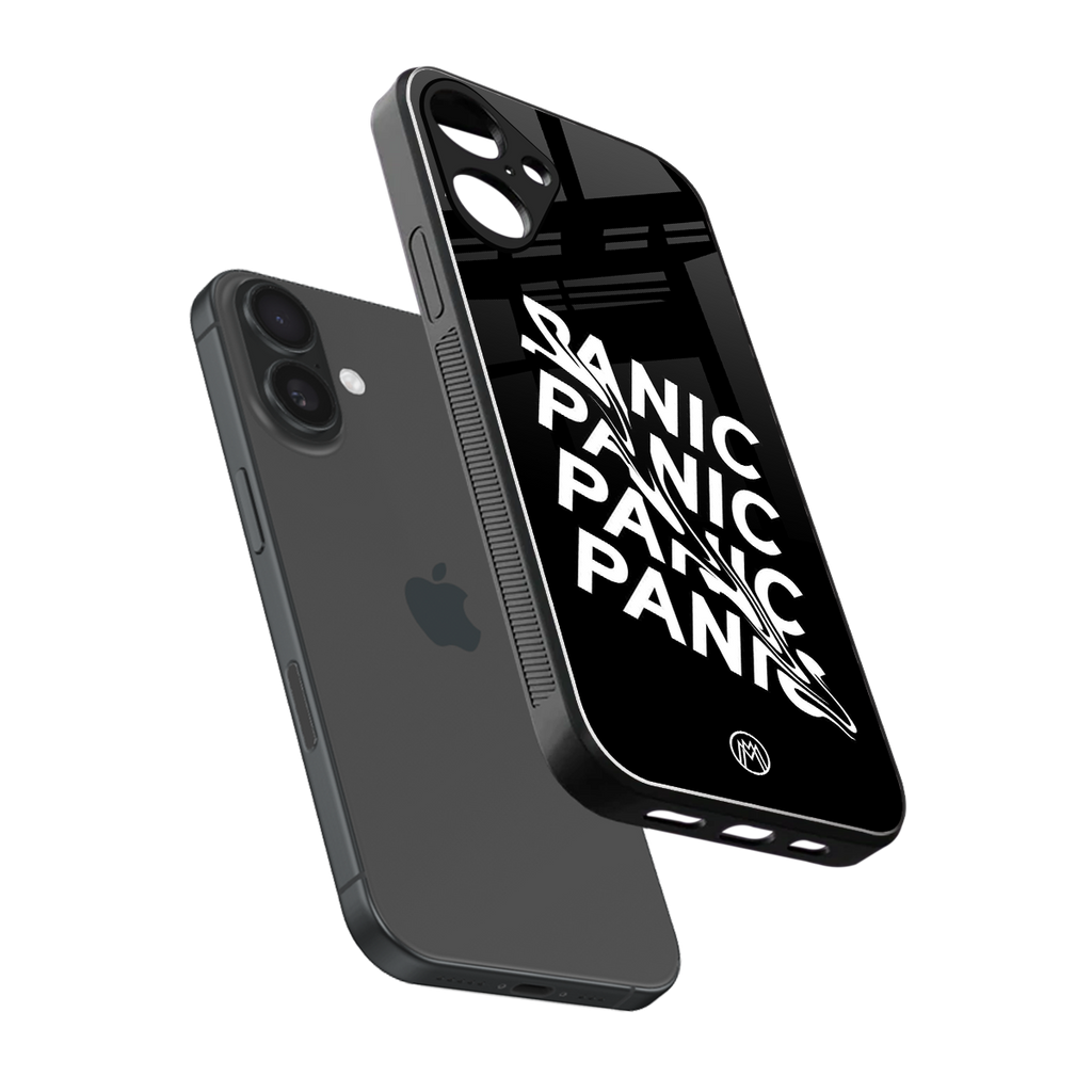 panic back phone cover | glass case for iphone 16 plus
