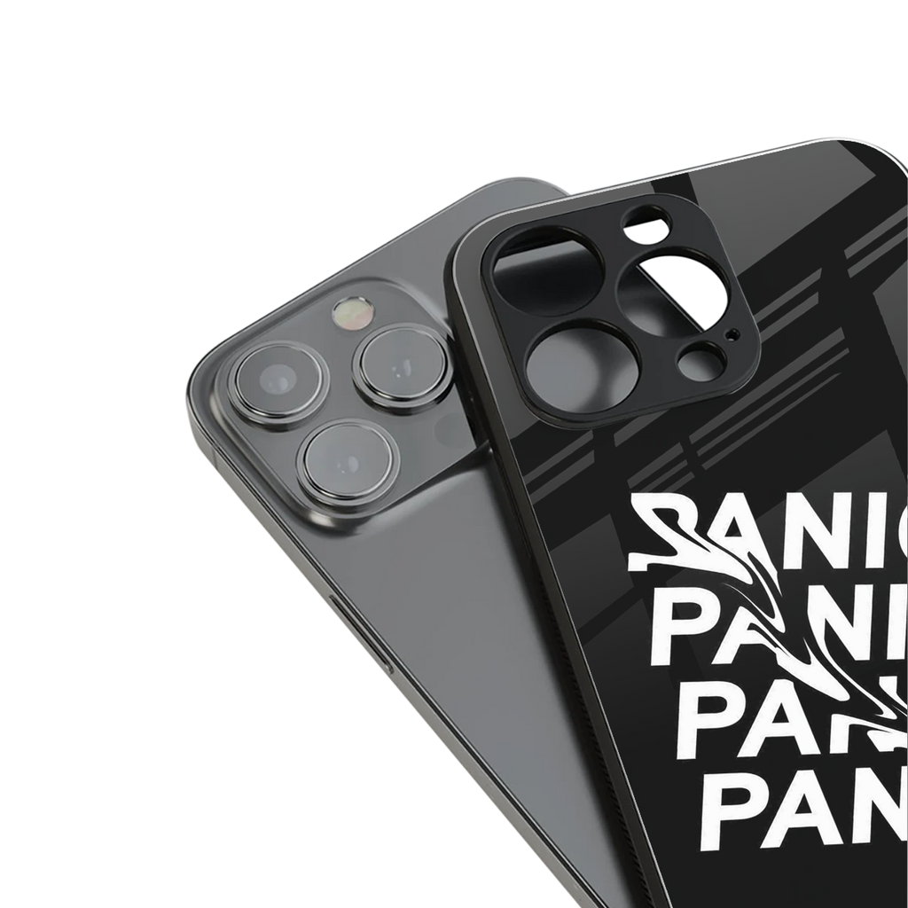 panic back phone cover | glass case for iphone 15 pro